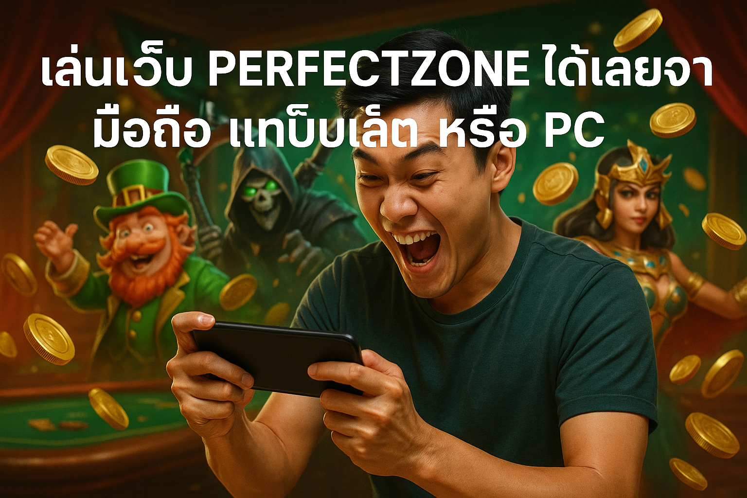 เล่นเว็บ PERFECTZONE ได้เลยจากมือถือ แท็บเล็ต หรือ PC